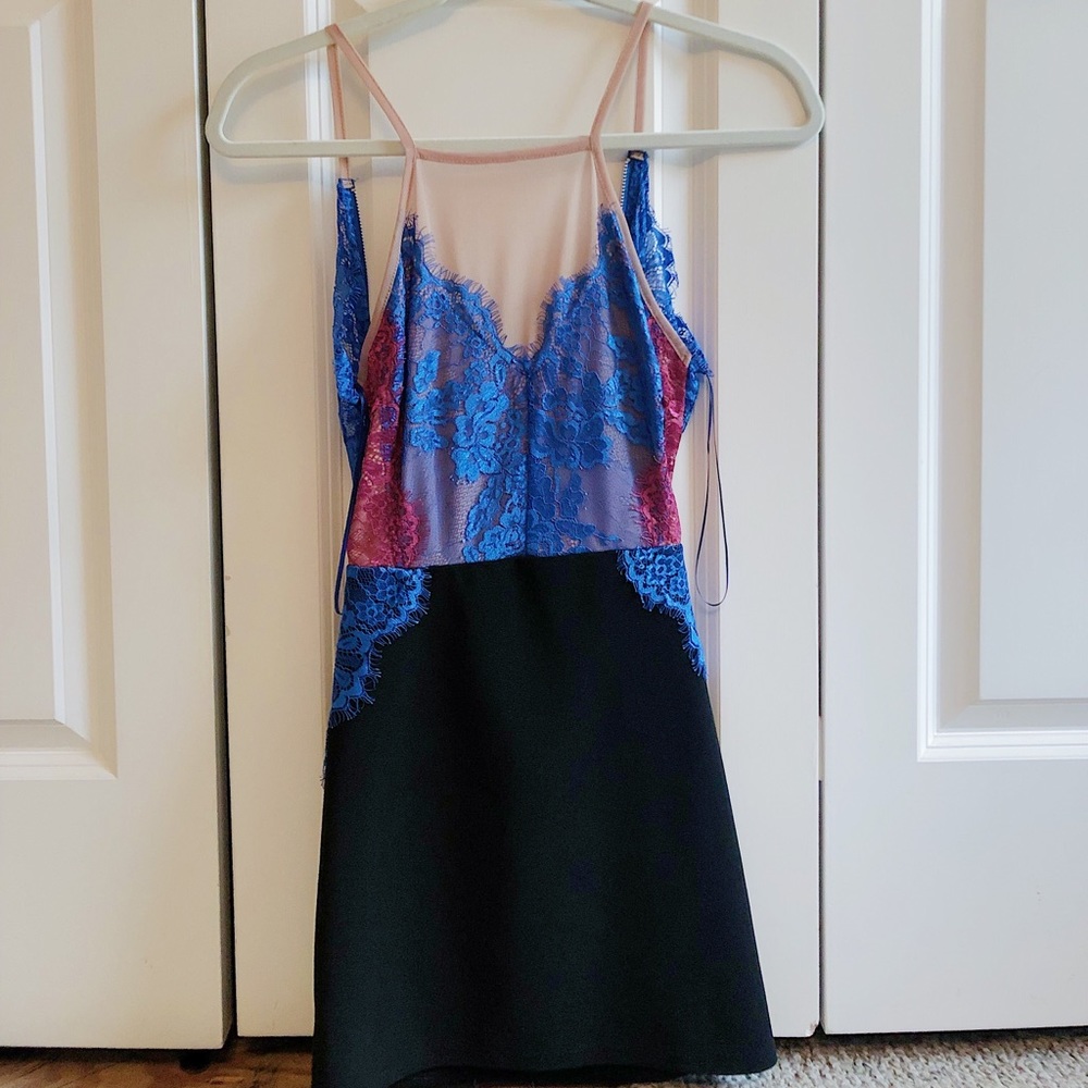 Top shop mini dress with lace detailing